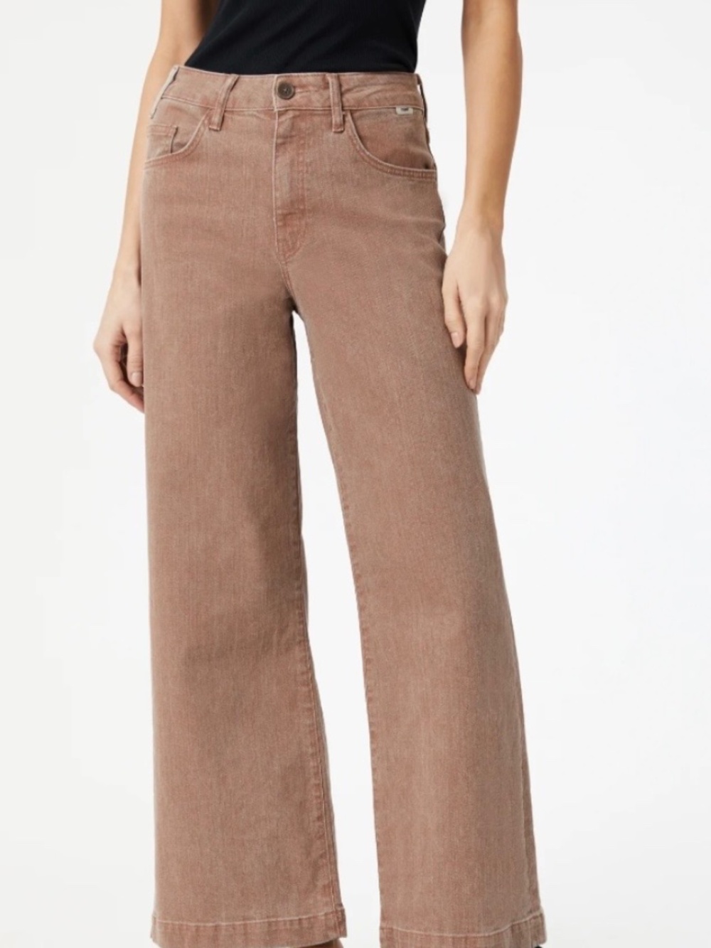 Mavi Wide-Leg Jeans in Dusty Rose Brown